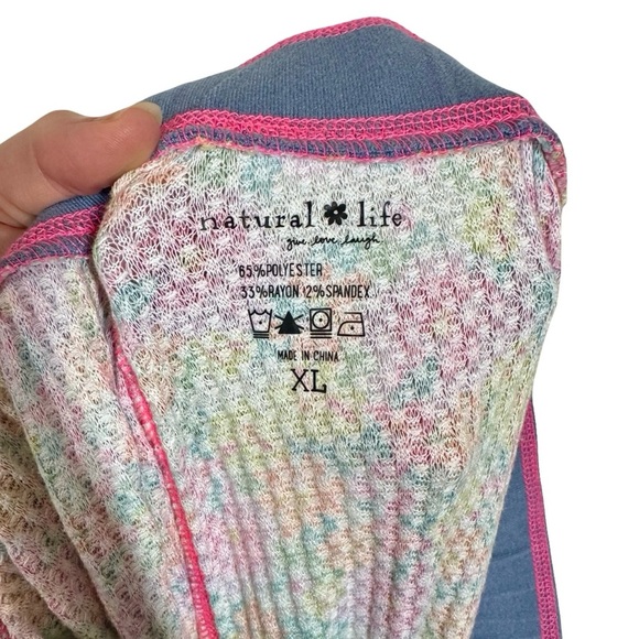 2 Piece Set: Natural Life Mix & Match Waffle Long Johns & Pajama Cami Floral - Picture 7 of 12